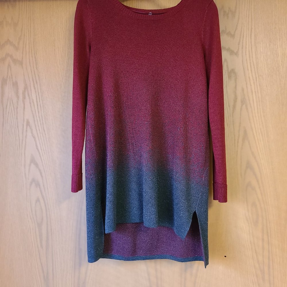 High/Low Sparkly Merlot and Gray Light Dress